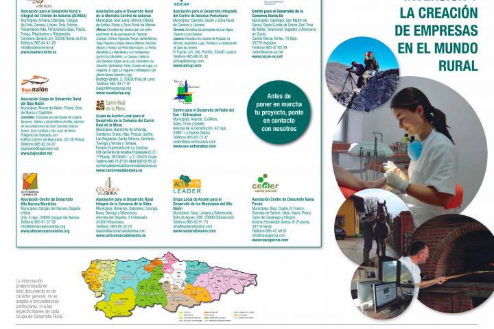 La Red Asturiana de Desarrollo Rural actualiza su tríptico informativo sobre las ayudas LEADER 2014-2020